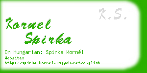 kornel spirka business card